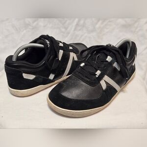 Xero Shoes Kelso Tennis Women's Sz 8 Black Leather Lace-Up Low Top Sneakers